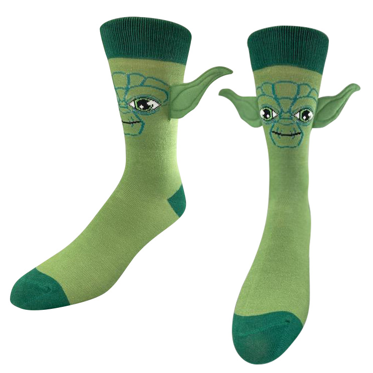 Cartoon Baby Yoda Master Socks with Manual Sewing Ear Personalized Socks